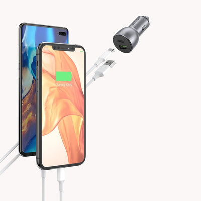Ugreen Car Charger USB / USB Type C Quick Charge 3.0 Power Delivery 36W 3A Gray (CD213 60980)