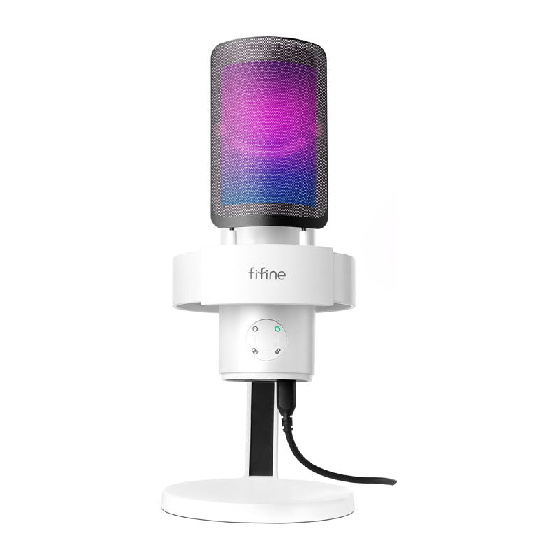Fifine A9W studio microphone with stand (white) - Image 3