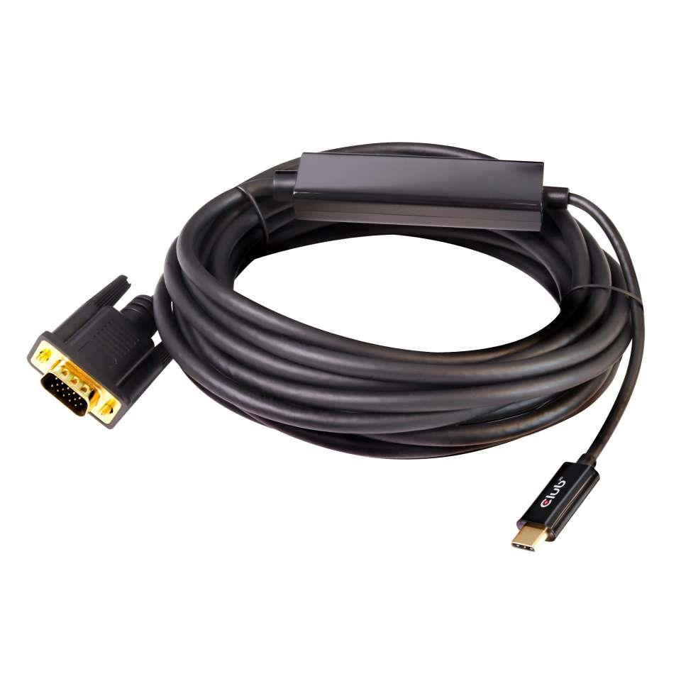 CABLE USB-C TO VGA 5M/M/M CAC-1512 CLUB3D