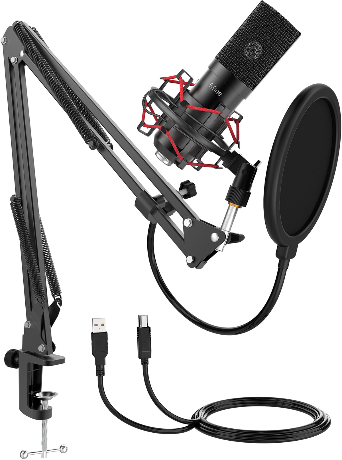 Condenser microphone with tripod Fifine T732 (black) - Image 2