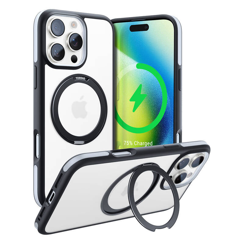 Torras Ostand R Fusion Case for iPhone 16 Pro Max (Black) - Image 4