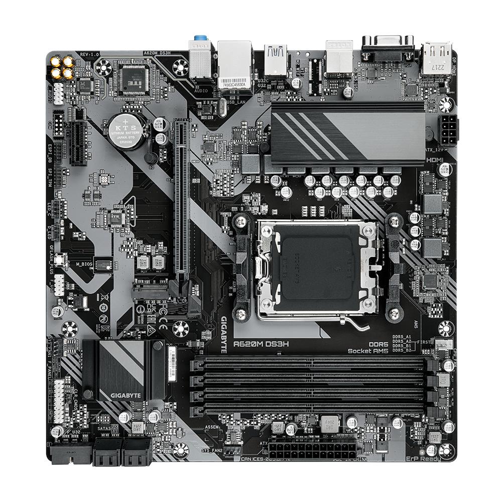 Mainboard GIGABYTE AMD A620 Socket AM5 micro ATX RAM DDR5-SDRAM 4xSlots 1xPCI Express x1 slots 1xPCI Express x16 slots 1xNumber of M.2 (M) slots A620MDS3H2.0