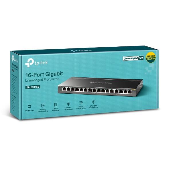 Switch TP-LINK Desktop/pedestal 16x10Base-T / 100Base-TX / 1000Base-T TL-SG116E
