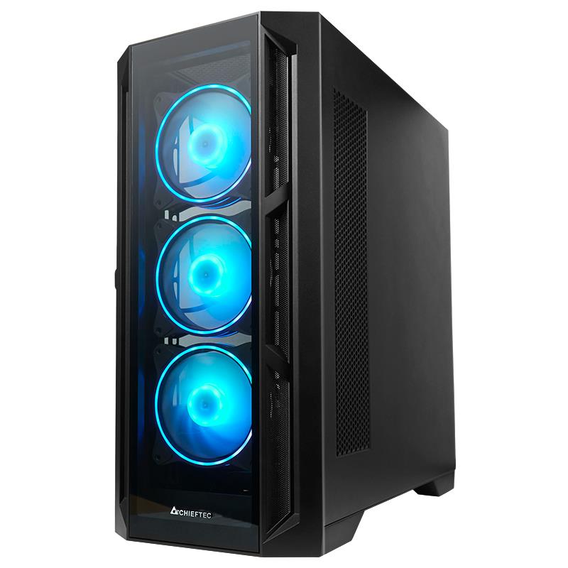 Case CHIEFTEC APEX ARGB MidiTower Not included ATX MicroATX MiniITX Colour Black GA-01B-TG-OP