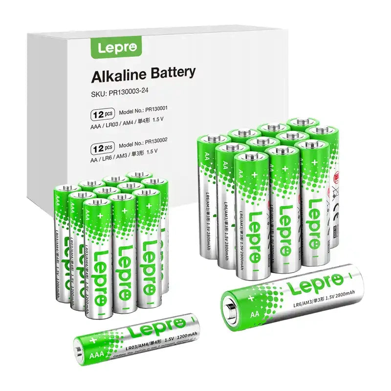 LEPRO 130003-24 AA/AAA Alkaline Batteries, 24-Pack - Image 1
