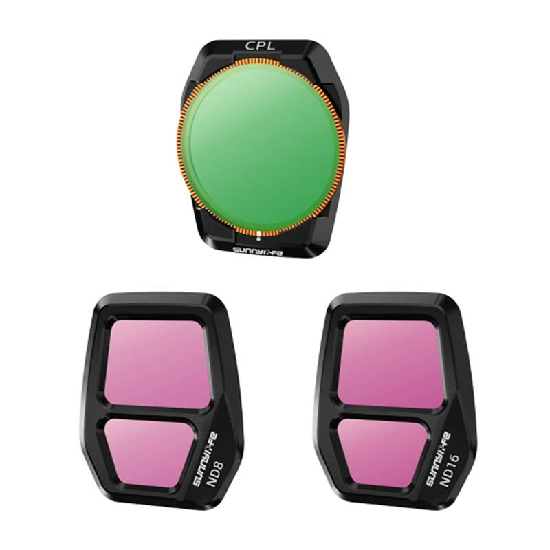 Sunnylife A3S-FI925CPL adjustable lens filter, CPL+ND8+ND16 for AIR 3S 3pcs - Image 1