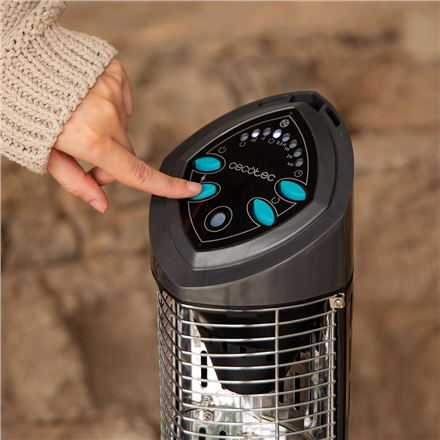 Cecotec ReadyWarm 1000 Power Tower | Halogen Heater | 1000 W | Number of power levels 2 | Black | IP55