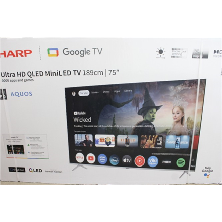 SALE OUT. Sharp 75JP7265E 75" (189cm) 4K Ultra HD QLED MiniLED Google TV, HARMAN/KARDON Speaker System | SALE OUT. Sharp