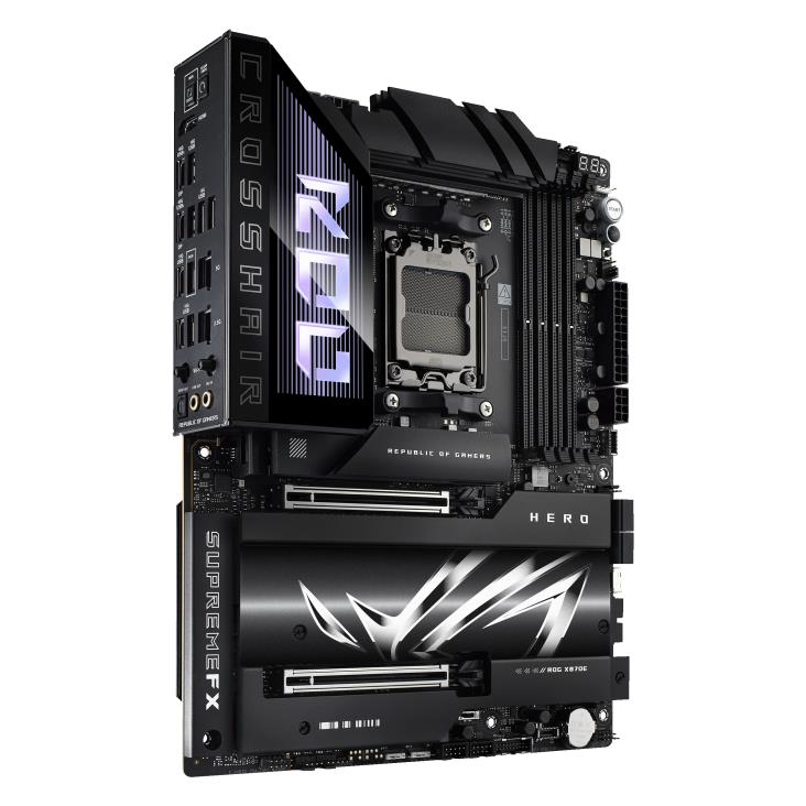 Mainboard ASUS AMD X870E SAM5 ATX Memory DDR5 Memory slots 4 2xPCI-Express 4.0 16x 2xPCI-Express 5.0 16x 4xM.2 1xHDMI 1xAudio-In 1xAudio-Out 6xUSB 3.2 2xUSB-C 2xUSB4 1xOptical S/PDIF 1xRJ45 ROGCROSSHAIRX870EHERO