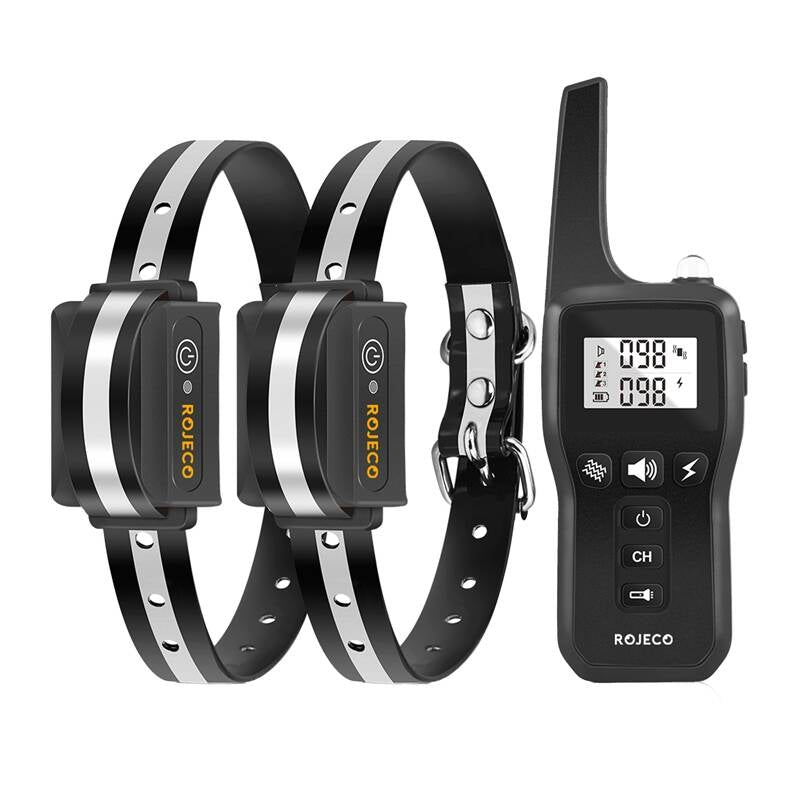 Rojeco PD529 1000m Dog Training Collar with 2 Collars (black) - Image 1