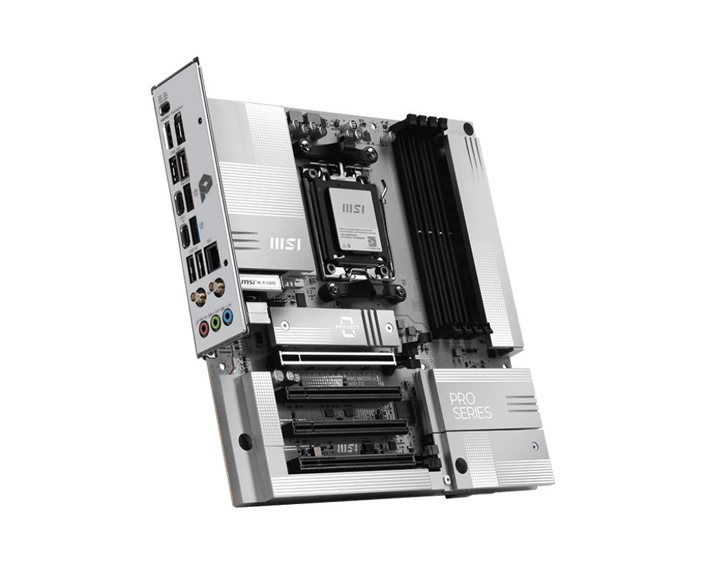 Mainboard MSI AMD B850 Socket AM5 micro ATX RAM DDR5-SDRAM 4xSlots Wi-Fi Yes Bluetooth Yes 1xPCI Express x4 slots 1xPCI Express x16 slots 2xNumber of M.2 (M) slots PROB850M-AWIFIPZ
