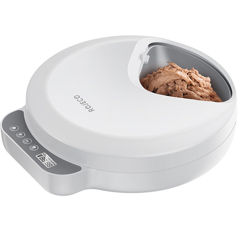 Rojeco F26 4 Meals Cat Feeder Button Version with 2 Ice Packs (white) - Image 1