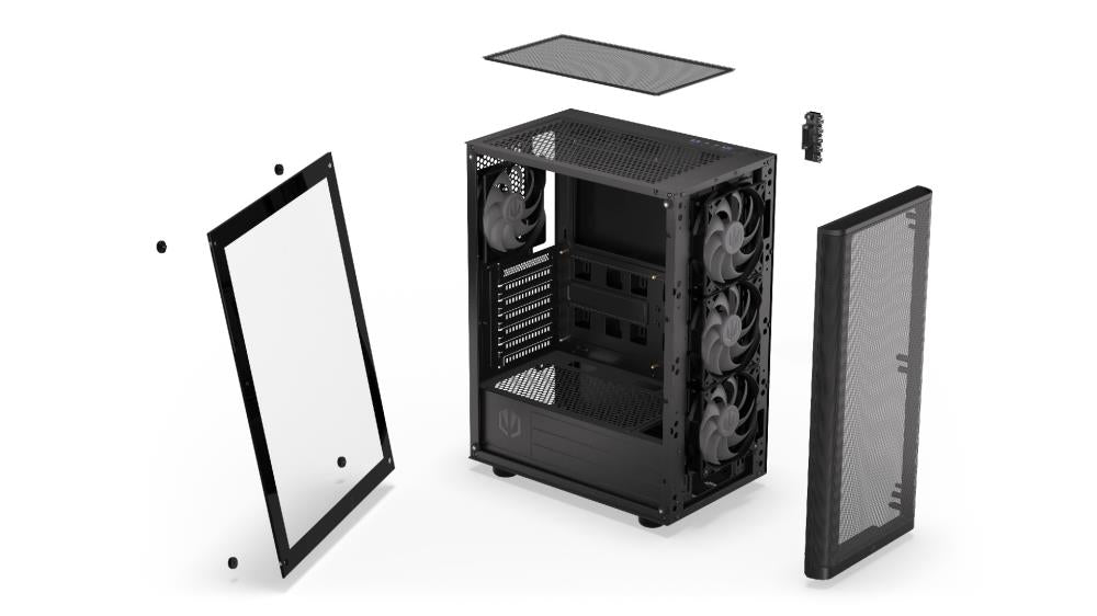 Case ENDORFY Ventum 200 ARGB MidiTower Case product features Transparent panel Not included ATX MicroATX MiniITX Colour Black EY2A014
