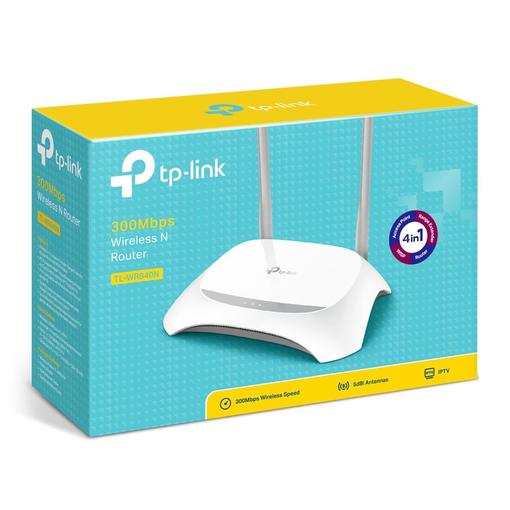 Wireless Router TP-LINK Wireless Router 300 Mbps IEEE 802.11b IEEE 802.11g IEEE 802.11n 1 WAN 4x10/100M DHCP Number of antennas 2 TL-WR840N