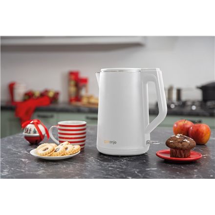 Gorenje | Kettle | K15DWW | Electric | 2200 W | 1.5 L | Plastic/Metal | 360° rotational base | White