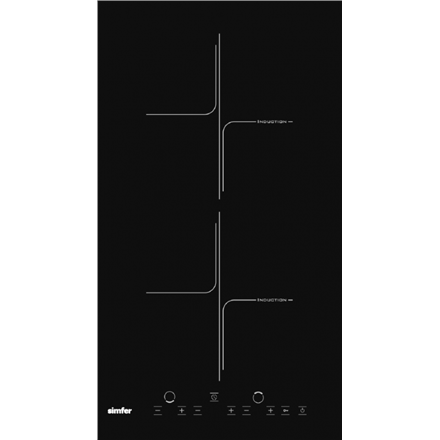Hob | 3020 XEISP | Simfer Number of burners/cooking zones 2 | Induction | Touch control | Timer | Black