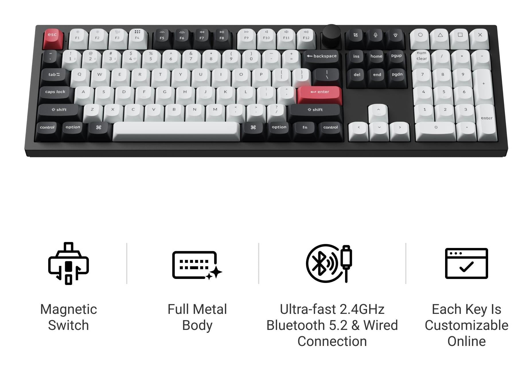 KEYBOARD WRL Q6 HE RGB/CARBON BLACK Q6H-M1 KEYCHRON