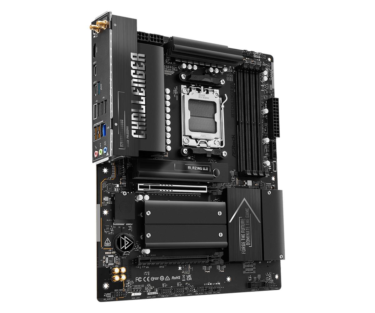 Mainboard ASROCK AMD X870 Socket AM5 ATX RAM DDR5-SDRAM 4xSlots Wi-Fi Yes Bluetooth Yes 1xNumber of M.2 (M) slots X870CHALLENGERWIFI