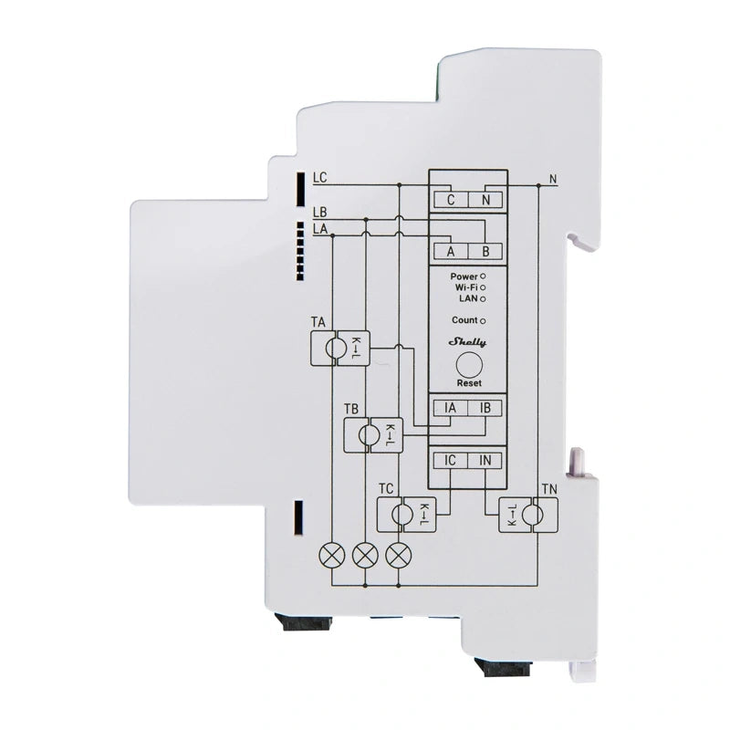 Shelly PRO 3EM 120A 3-way WiFi/Bluetooth/Matter Electricity Meter - Image 3