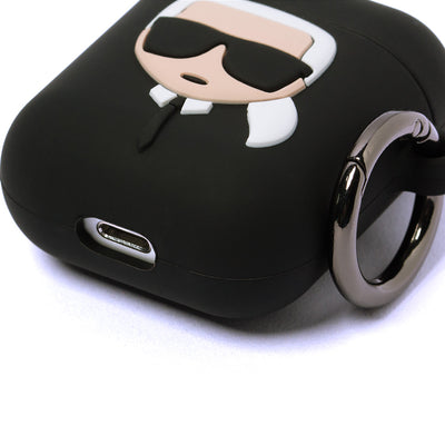 Karl Lagerfeld Silicone Ikonik Case for AirPods 1/2 - Black