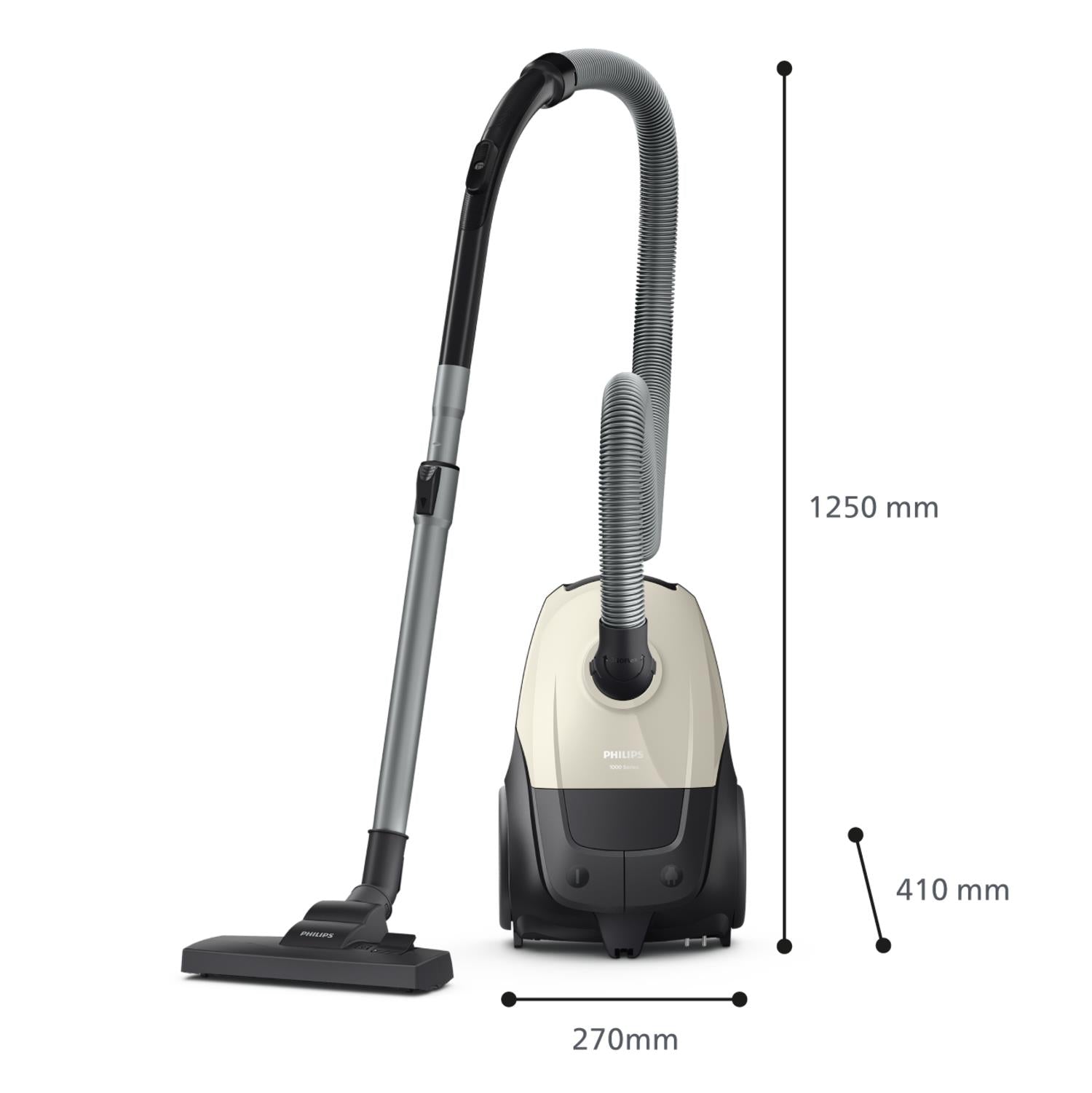 Vacuum Cleaner PHILIPS Input power 800 W Dust capacity 3 L Cylinder vacuum Cleaning type Dry Dust container Dust bag Colour Black/Beige XD1101/10