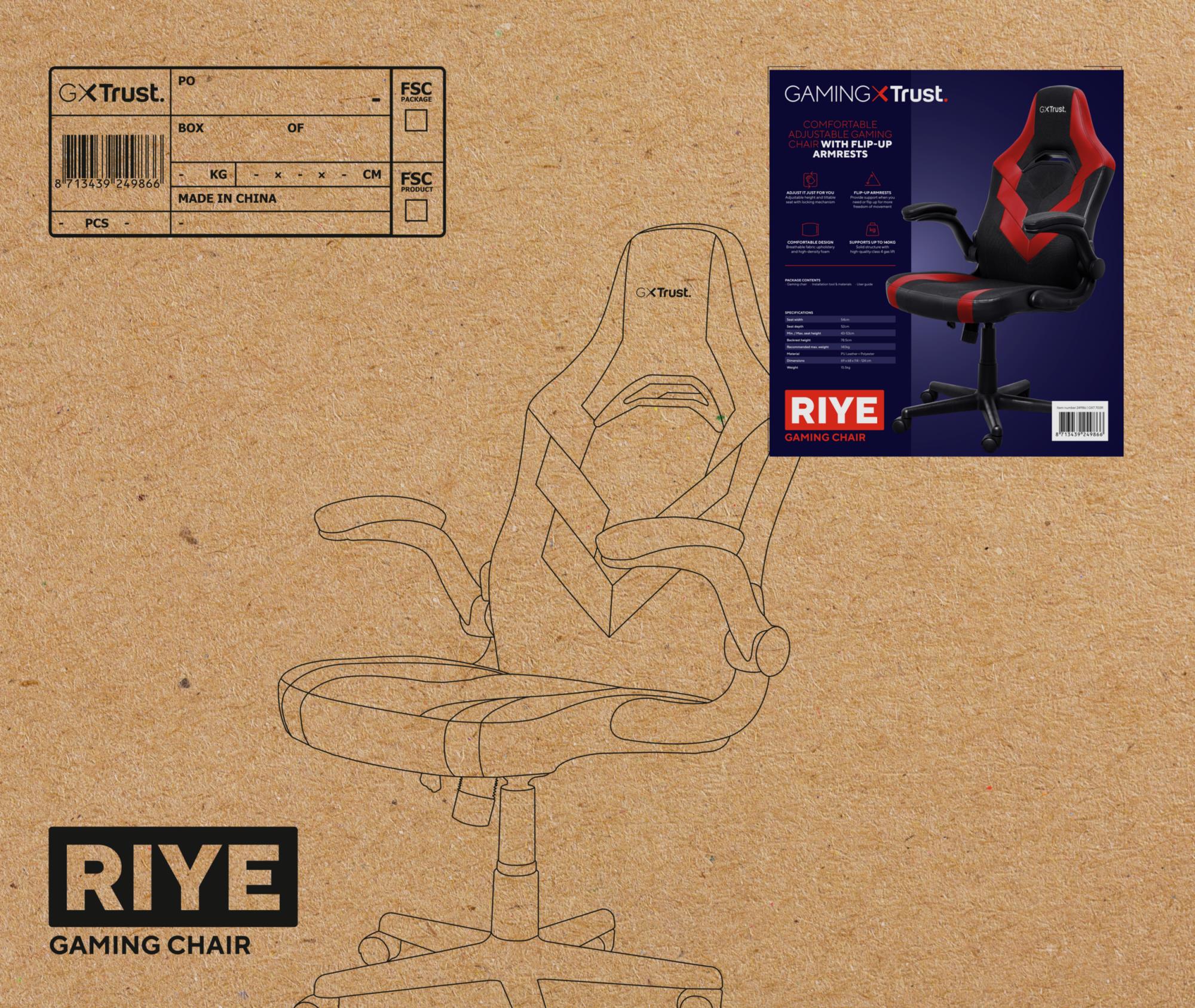 GAMING CHAIR GXT 703R RIYE/RED 24986 TRUST
