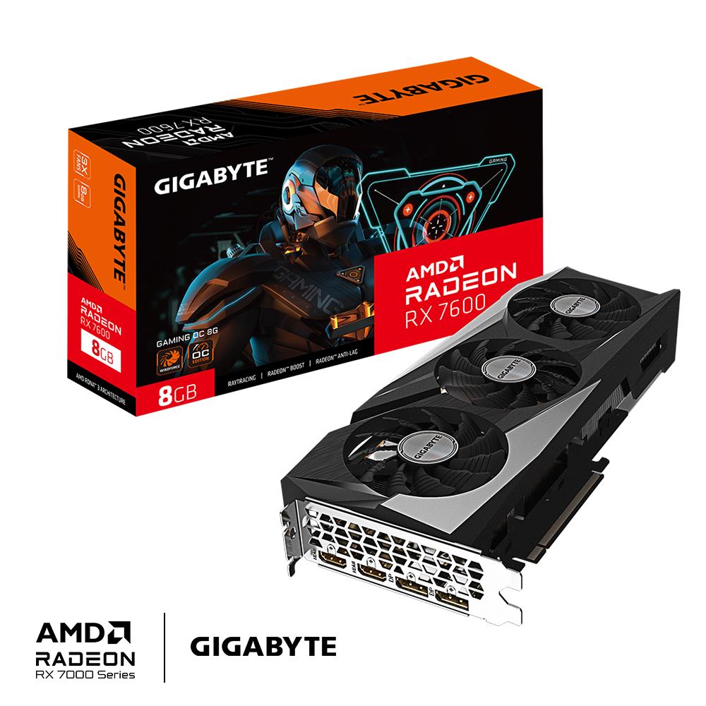 Graphics Card GIGABYTE AMD Radeon RX 7600 8 GB GDDR6 128 bit PCIE 4.0 16x 2xHDMI 2xDisplayPort GV-R76GAMINGOC-8GD1.1