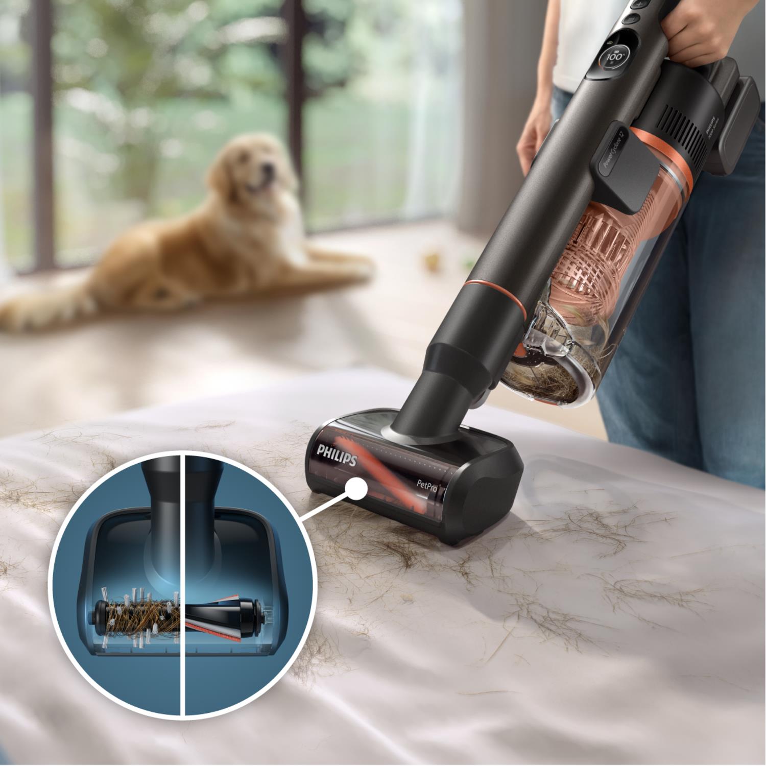Vacuum Cleaner PHILIPS Dry&wet 2-in-1 stick vacuum Blue Bagless Battery 1.7 kg XC7163/01