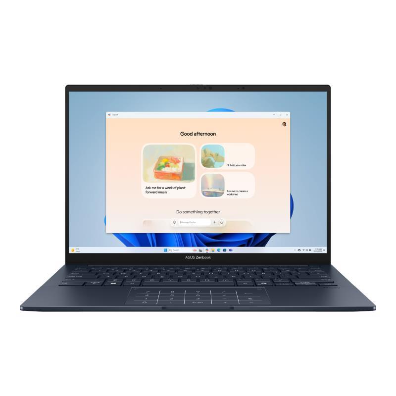 Notebook ASUS ZenBook Series 14 OLED UX3405CA-PZ217W CPU Core Ultra u7-255H 2000 MHz 14" Touchscreen 2880x1800 RAM 32GB LPDDR5x SSD 1TB Intel Arc Graphics Integrated ENG NumberPad Windows 11 Home Blue 1.28 kg 90NB14W3-M00860