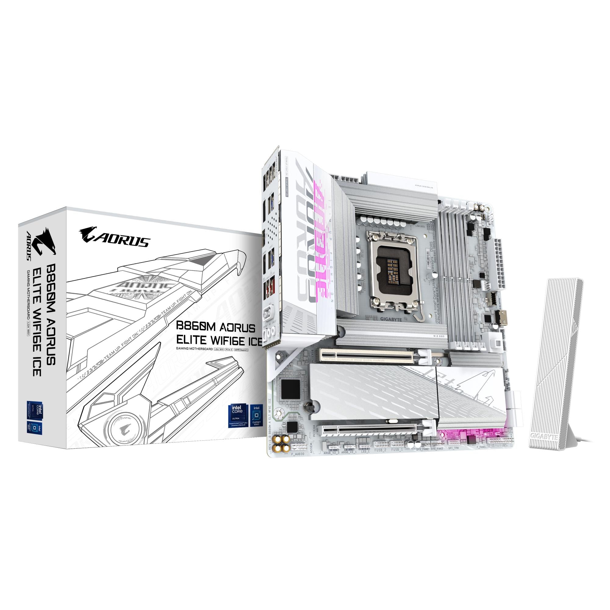Mainboard GIGABYTE Intel B860 Express LGA1851 Micro-ATX Memory DDR5 1xPCI-Express 16x 3xM.2 1xHDMI 1xDisplayPort 4xUSB 2.0 6xUSB 3.2 1xUSB-C 1xOptical S/PDIF 1xRJ45 2xAudio port B860MAELTWF6EICE1.0