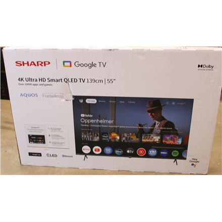 SALE OUT. Sharp 55HP5265E 55" (139cm) QLED 4K Ultra HD Google TV, Dolby Vision, Dolby Atmos | SALE OUT. Sharp 55HP5265E 