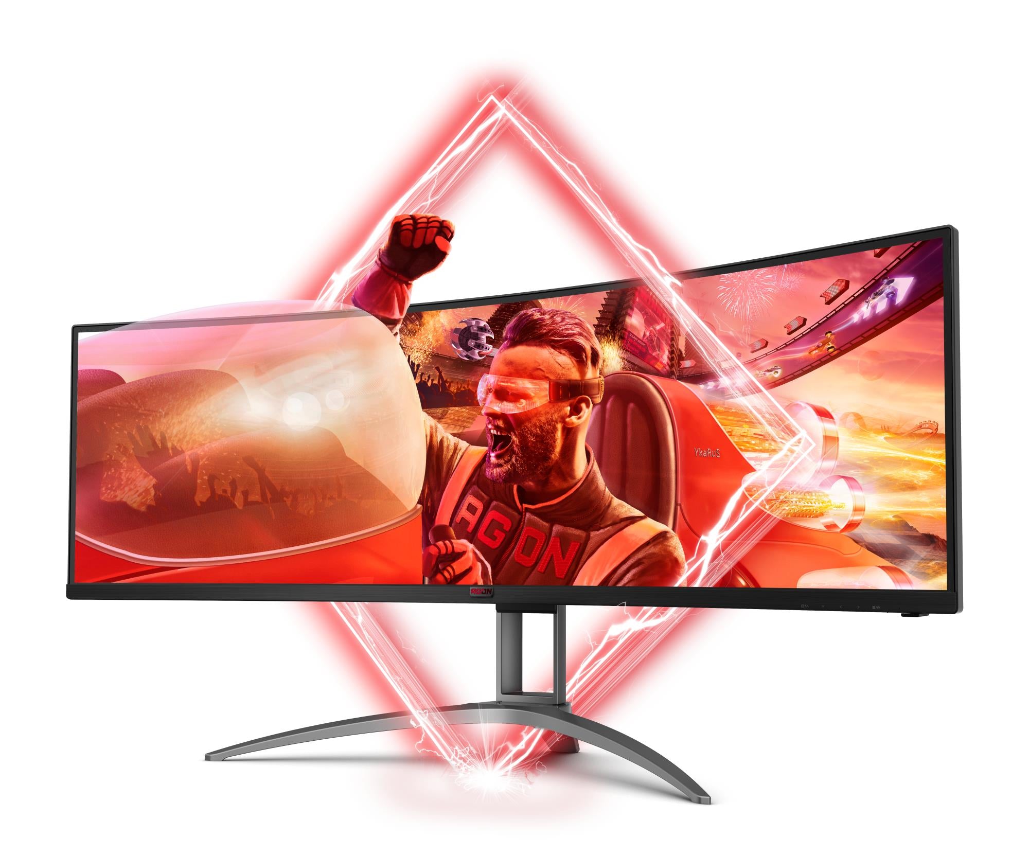 LCD Monitor AOC AG493UCX2 48.8" Gaming/Curved Panel VA 5120x1440 32:9 165Hz Matte 4 ms Speakers Swivel Height adjustable Tilt Colour Black AG493UCX2
