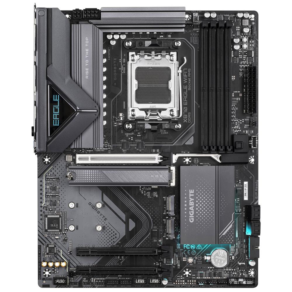Mainboard GIGABYTE AMD X870 SAM5 ATX Memory DDR5 Memory slots 4 2xPCI-Express 3.0 1x 1xPCI-Express 5.0 16x 3xM.2 1xHDMI 4xUSB 2.0 4xUSB 3.2 2xUSB-C 1xRJ45 3xAudio port X870EAGLEWIFI7
