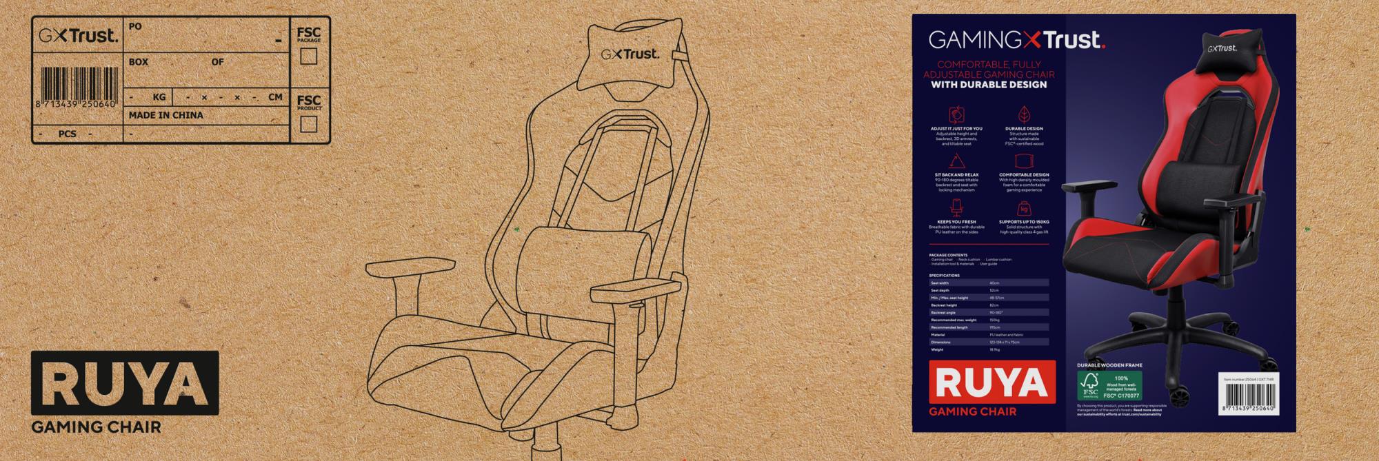 GAMING CHAIR GXT 714R RUYA/RED 25064 TRUST