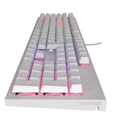 Genesis THOR 303 | Mechanical Gaming Keyboard | Wired | US | White | USB Type-A | Outemu Peach Silent