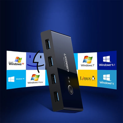Ugreen switch box HUB switch 4x USB 3.2 Gen 1 USB splitter for two computers black (US216 30768)