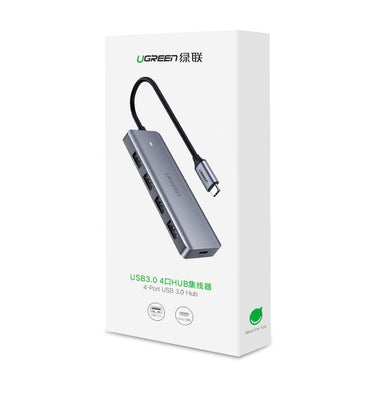 Ugreen USB Type C HUB - 4x USB 3.2 Gen 1 with USB-C power port gray (CM219 70336)