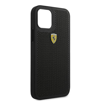 Ferrari FESPEHCP12LBK iPhone 12 Pro Max 6.7&quot; black/black hardcase On Track Perforated