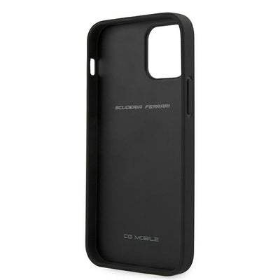 Ferrari FESPEHCP12LBK iPhone 12 Pro Max 6.7&quot; black/black hardcase On Track Perforated