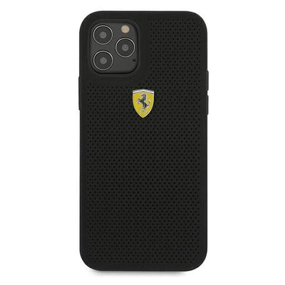 Ferrari FESPEHCP12MBK iPhone 12/12 Pro 6.1&quot; black/black hardcase On Track Perforated
