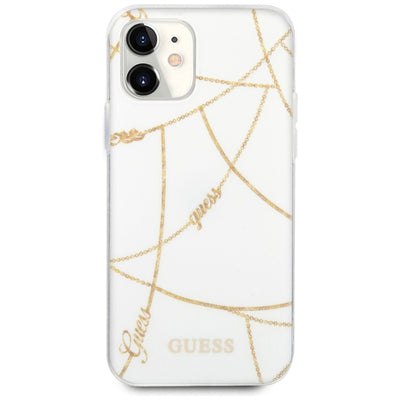 Guess GUHCP12SPCUCHWH iPhone 12 mini 5.4" white/white hardcase Gold Chain Collection