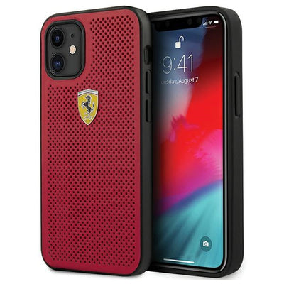 Ferrari FESPEHCP12SRE iPhone 12 mini 5.4&quot; red/red hardcase On Track Perforated