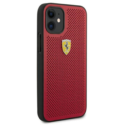 Ferrari FESPEHCP12SRE iPhone 12 mini 5.4&quot; red/red hardcase On Track Perforated