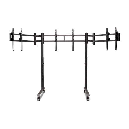 Next Level Racing Floor stand | Round Tube Freestanding Single Monitor Stand | Up to 3x43 " | Height adjustment, Tilt | Maximum weight (capacity) 50 kg | Black