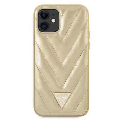 Guess GUHCP12SPUVQTMLBE iPhone 12 mini 5.4" gold/gold hardcase V-Quilted Collection