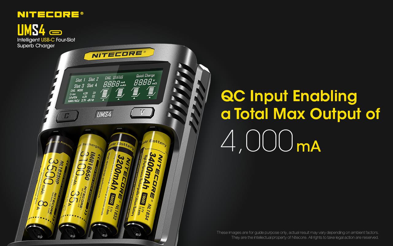 BATTERY CHARGER 4-SLOT/UMS4 NITECORE