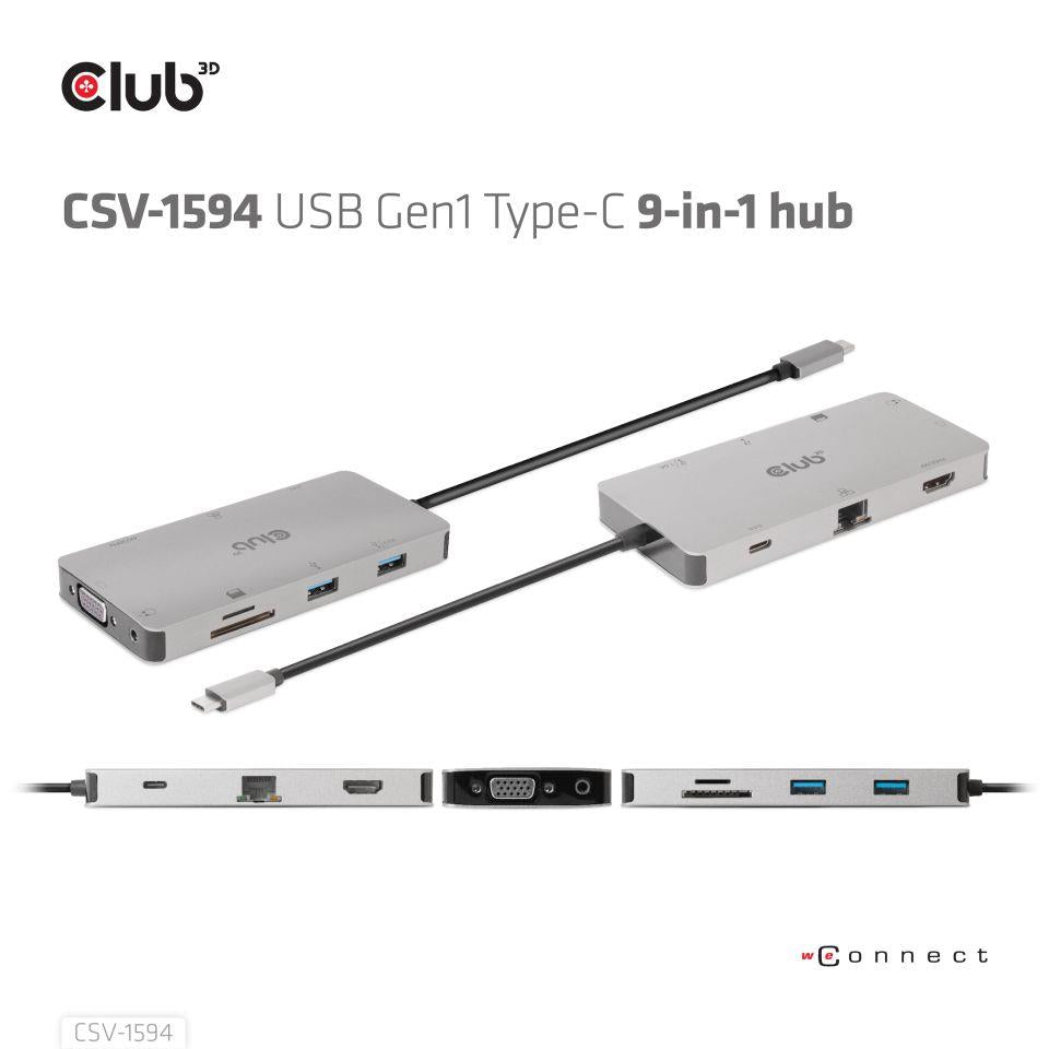 I/O HUB 9IN1 USB-C/CSV-1594 CLUB3D