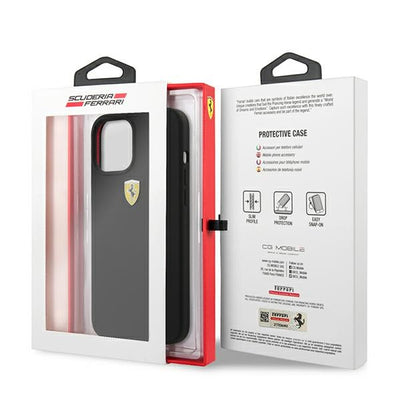 Ferrari FESSIHCP12LBK iPhone 12 Pro Max 6.7&quot; black/black hardcase On Track Silicone