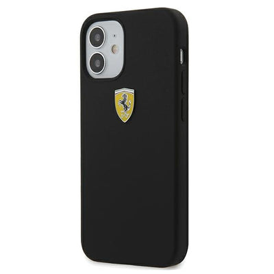 Ferrari FESSIHCP12SBK iPhone 12 mini 5.4&quot; black/black hardcase On Track Silicone