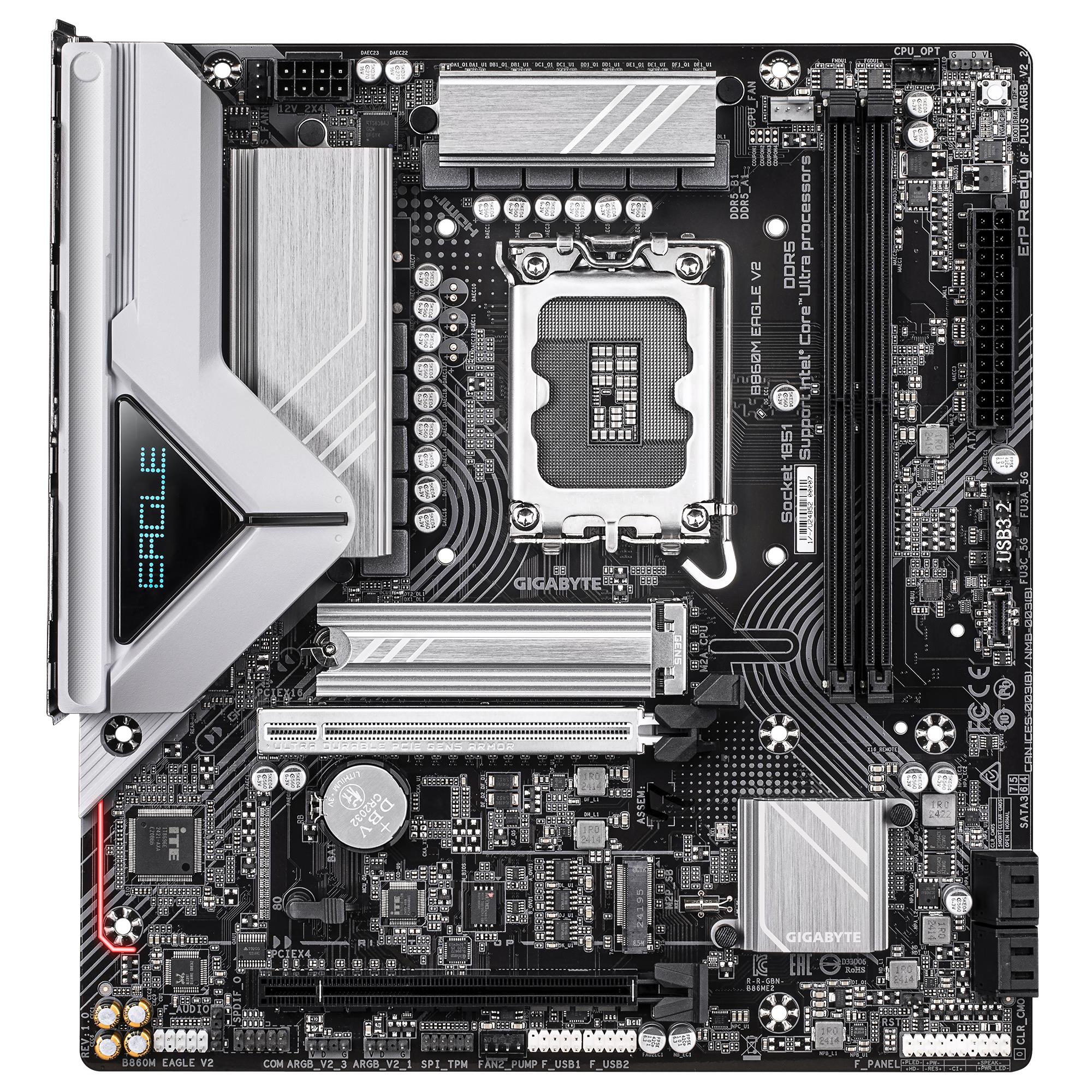Mainboard GIGABYTE Intel B860 Express LGA1851 Micro-ATX Memory DDR5 Memory slots 2 B860MEAGLEV2